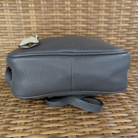 J. Crew Signet Gray Pebbled Leather Crossbody Shoulder Bag Lock & Key NWT - Picture 9 of 16